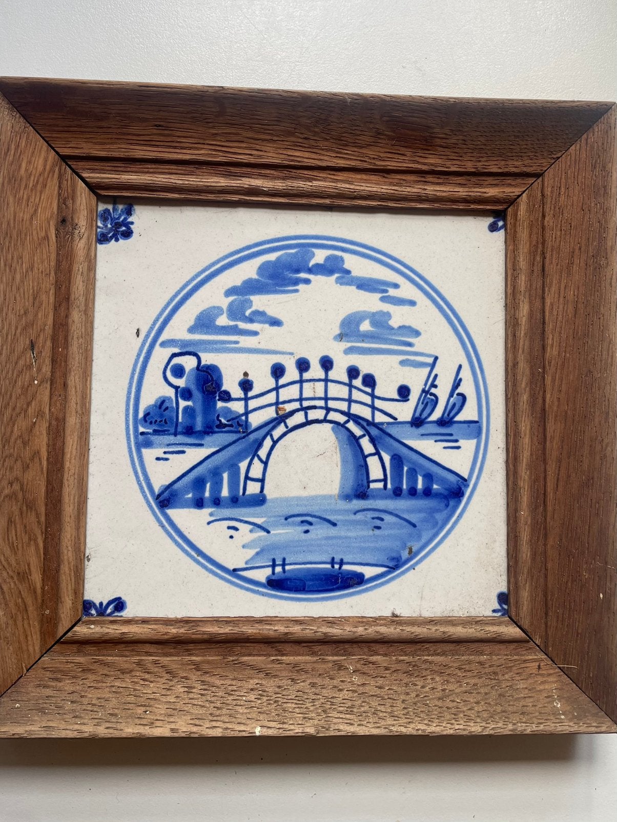 Oudhollandse Tegel uit de 17de eeuw met Kerstwens uit 1958, Antiek en Kunst, Antiek | Wandborden en Tegels, Ophalen of Verzenden