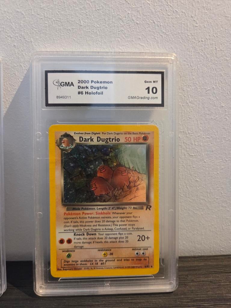 2x Graded Pokémon Kaarten GMA 10: Dark Dugtrio & Dark Hypno, Ophalen of Verzenden, Zo goed als nieuw, Meerdere kaarten, Foil