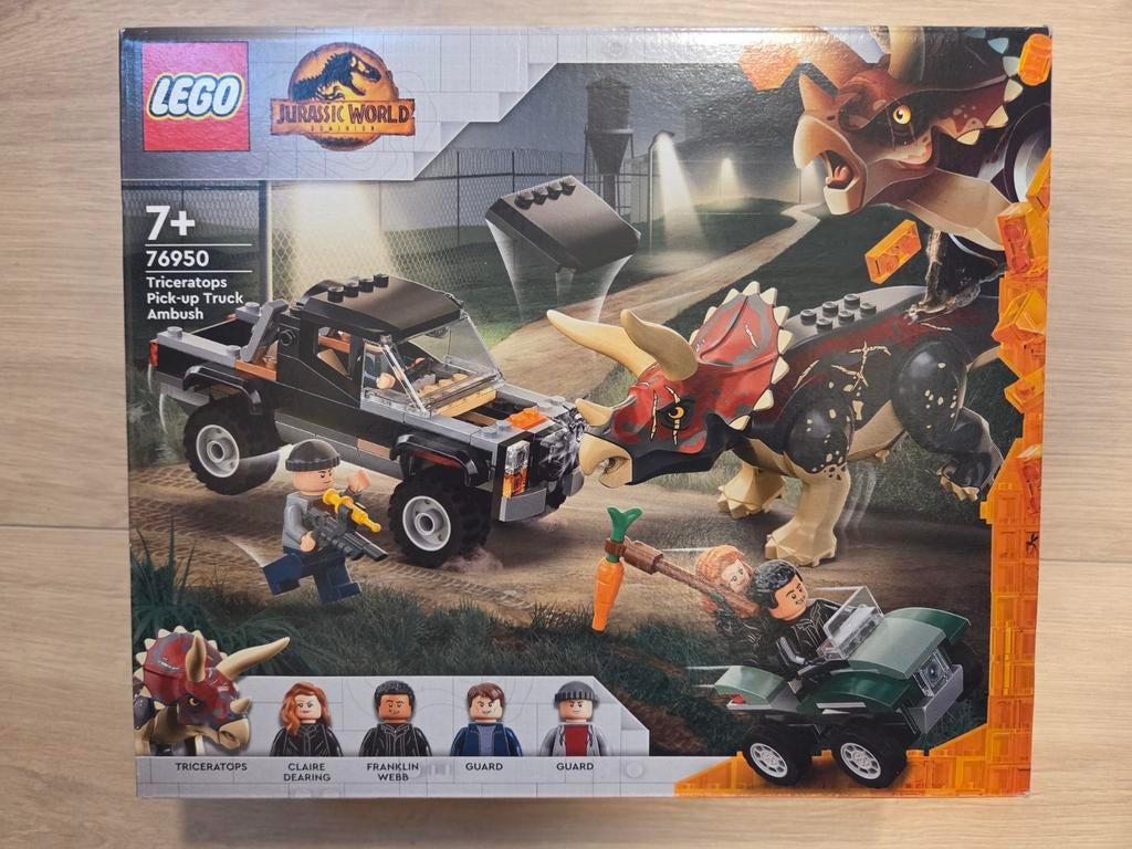 LEGO Jurassic World 76950 Triceratops Pick-up Truck Ambush, Jurassic World, Lego, Nieuw, Ophalen of Verzenden