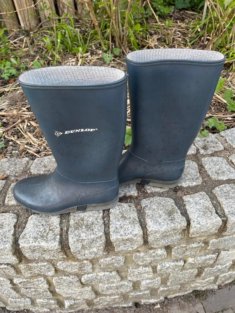 Dunlop rubber laarzen maat 38, Ophalen of Verzenden, Gedragen, Grijs, Regenlaarzen
