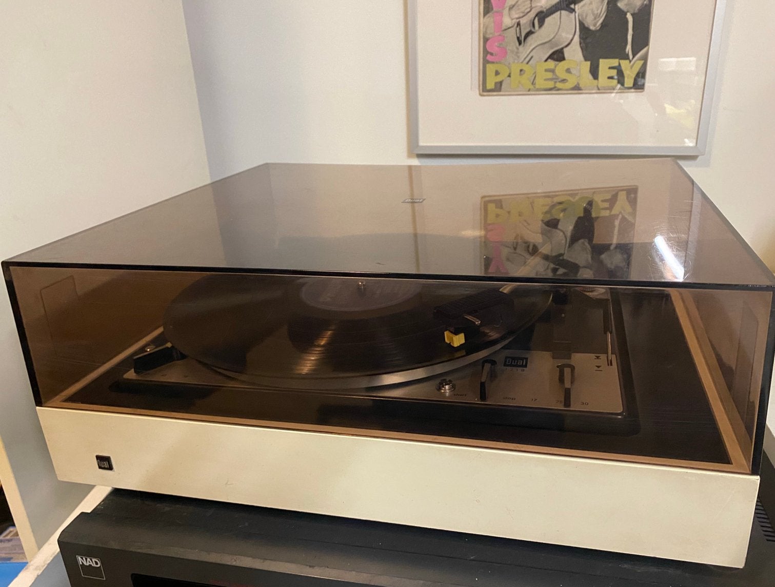 Dual 1218 in witte plint. Shure M91 element. Heerlijk!!, Ophalen, Zo goed als nieuw, Dual