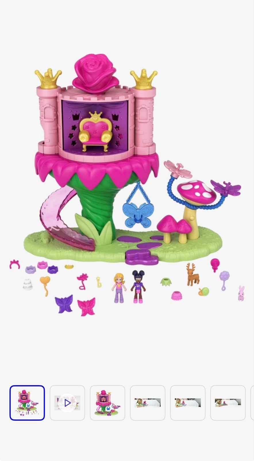 Polly Pocket Sprookjes Prinsessenkasteel met accessoires, Ophalen of Verzenden, Zo goed als nieuw, Poppenhuis