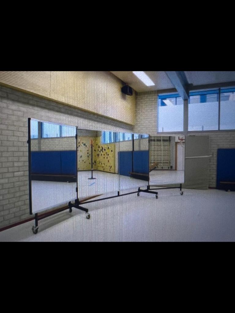 Spiegelwand wagen 5 meter bij 1.80 hoog, Sport en Fitness, Ophalen, Zo goed als nieuw, Overige typen