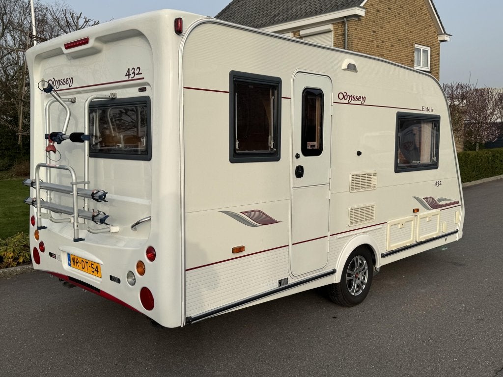 Elddis Odyssey 432 Mover, voortent meeneemprijs, Caravans en Kamperen, Dwarsbed, Standaardzit, Elddis, Tot en met 2