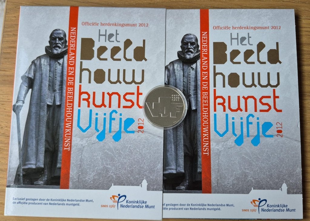 KNM 2012 Beeldhouwkunst Vijfje Zilver Proof, Verzenden, Koningin Beatrix, Zilver, Euro's
