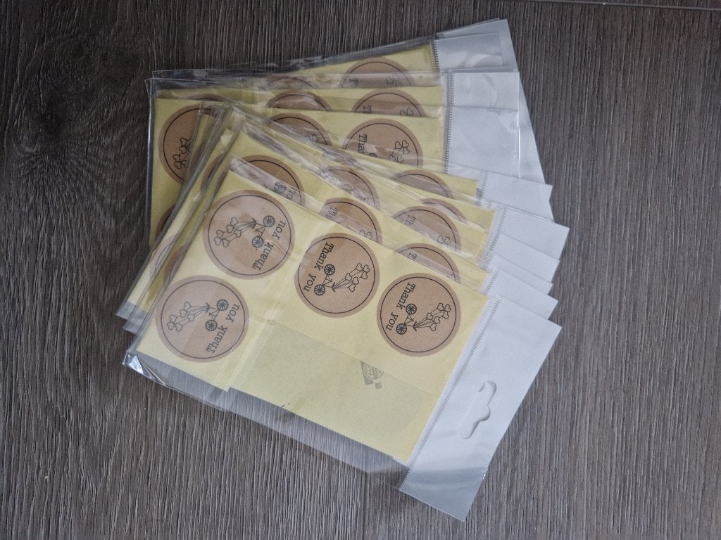 Stickers thank you met fietsje erop, Ophalen of Verzenden, Nieuw, Overige typen