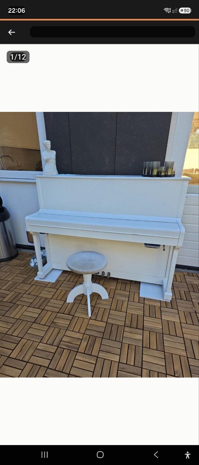 Witte piano met Genio Premium Alpha Silent Systeem, Ophalen, Gebruikt, Wit, Digitaal