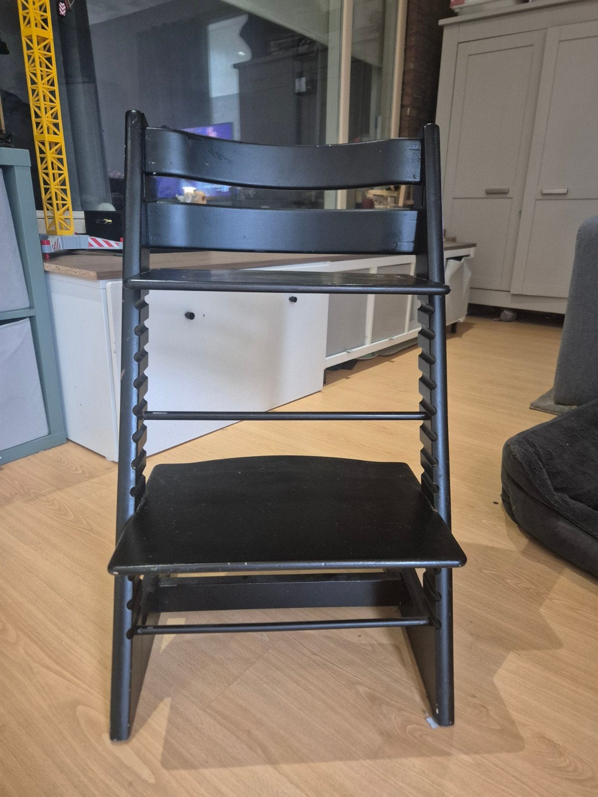 Stokke Tripp Trapp meegroeistoel met eetblad - Zwart, Ophalen, Gebruikt, Meegroeistoel, Afneembaar eetblad
