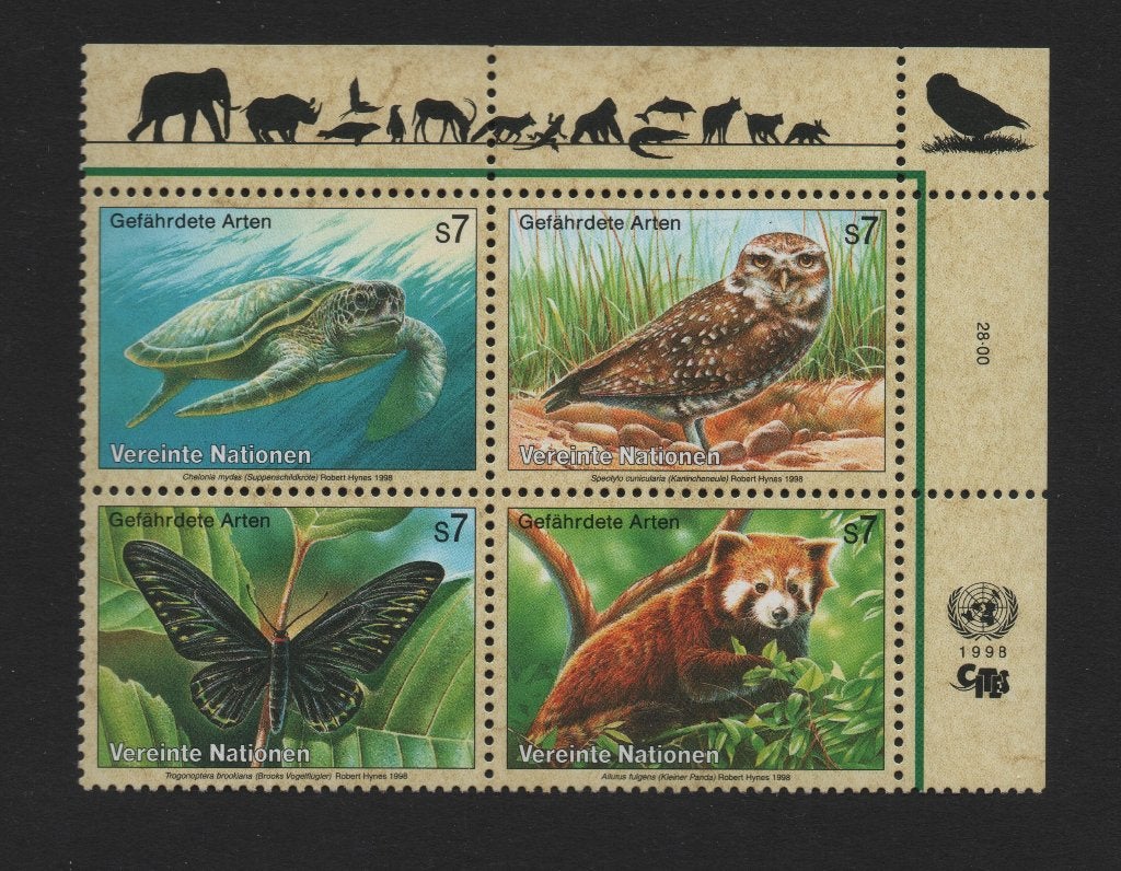 BEDREIGDE DIEREN, VN Wenen 1998 postfris, Ophalen of Verzenden, Postfris, Dier of Natuur