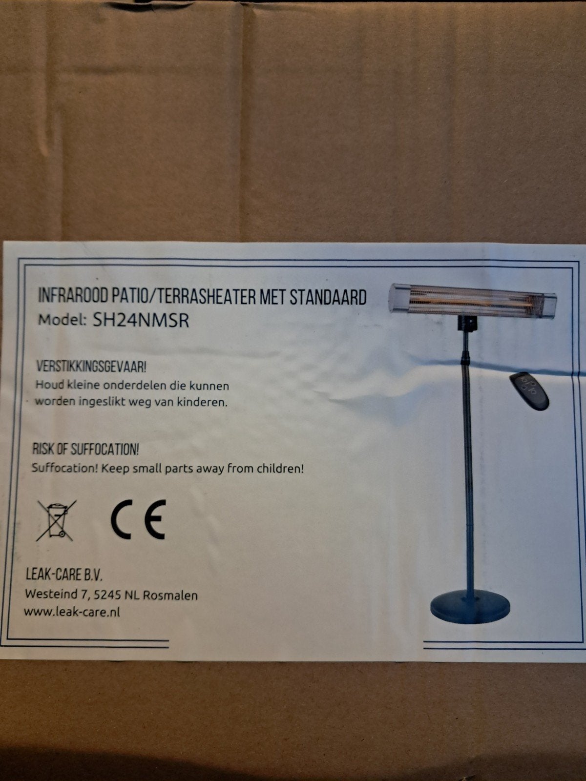 Infrarood Terrasverwarmer met Afstandsbediening, Elektrisch, Vloer, Nieuw, Ophalen of Verzenden