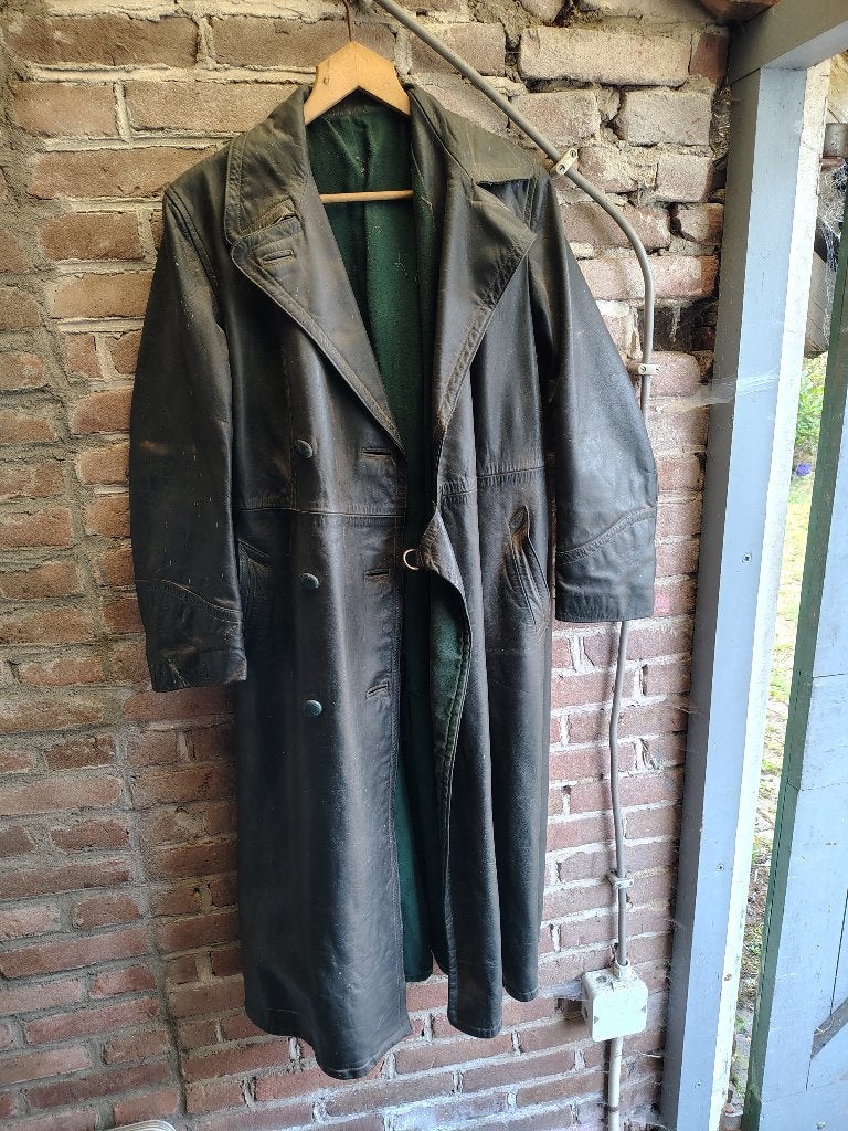 Vintage leren brommerjas, Ophalen of Verzenden, Tweedehands, Dames, Jas | leer