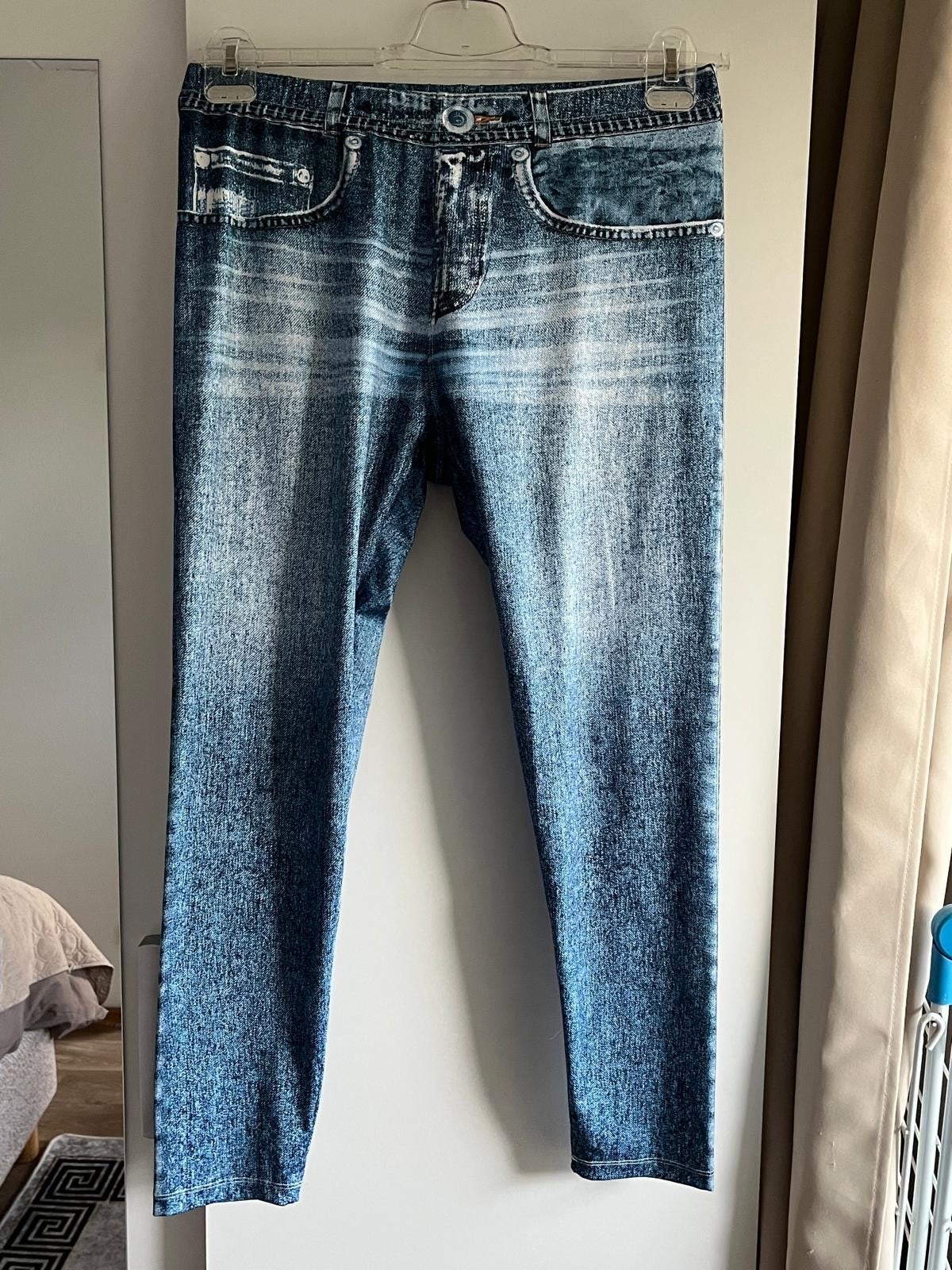 Comfortabele legging met jeansprint - Maat XL, Blauw, Ophalen of Verzenden, Gedragen, Legging