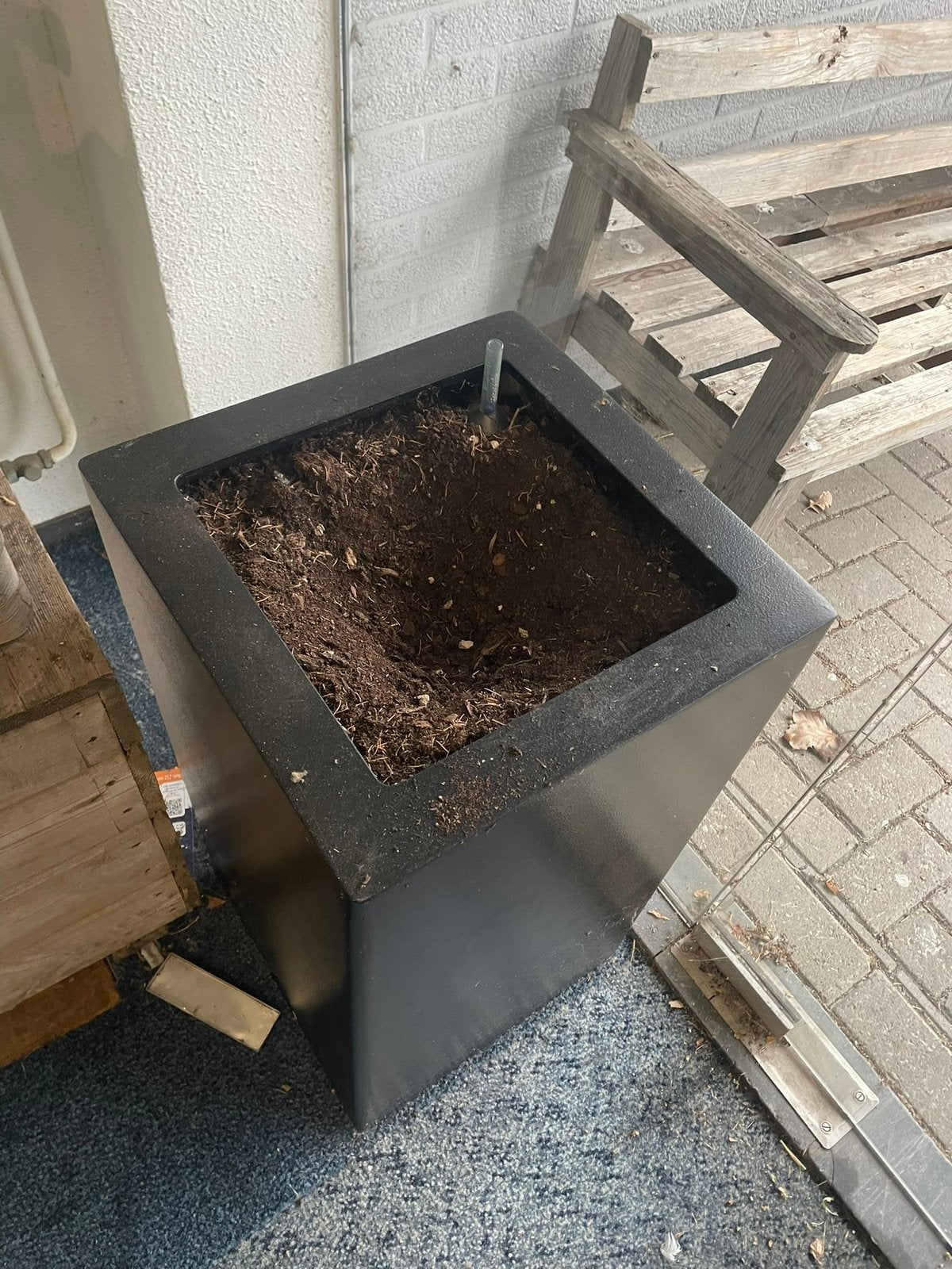 2 x planten  bakken op wieltjes., Ophalen, Overige materialen, Vierkant, Zo goed als nieuw