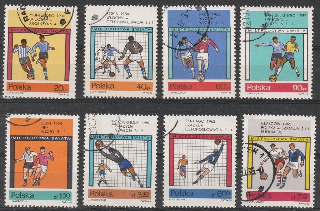 3540. Polen 1665/72 gest. WK Voetbal, Verzenden, Polen, Gestempeld