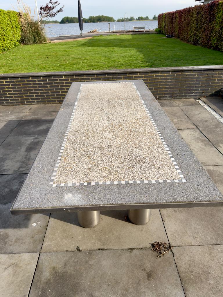 Tuintafel, Tuin en Terras, Ophalen, Gebruikt, Rechthoekig, Rvs