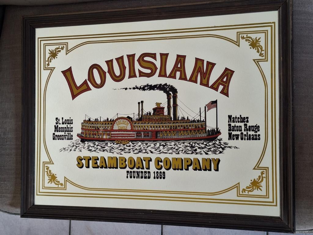 Vintage Louisiana Steamboat Company Spiegel, Ophalen