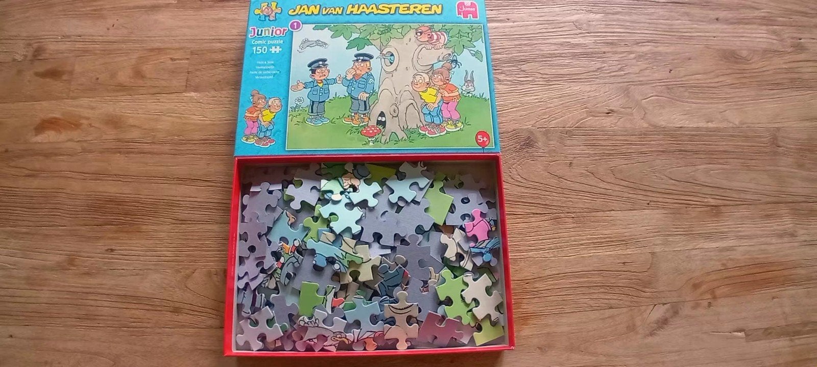 Jan van Haasteren junior puzzel verstoppertje, Ophalen, Meer dan 50 stukjes, Zo goed als nieuw, 6 jaar of ouder