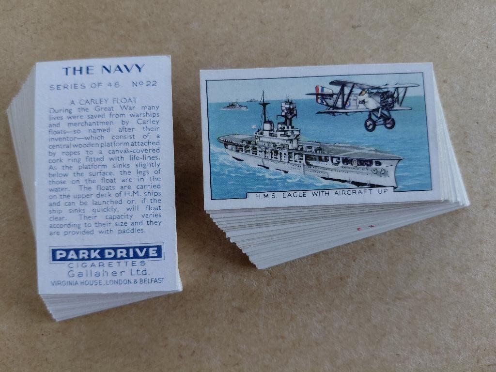 The Navy complete set 48 cigarette cards 1937 Marine, Ophalen, Marine, Engeland, Overige typen