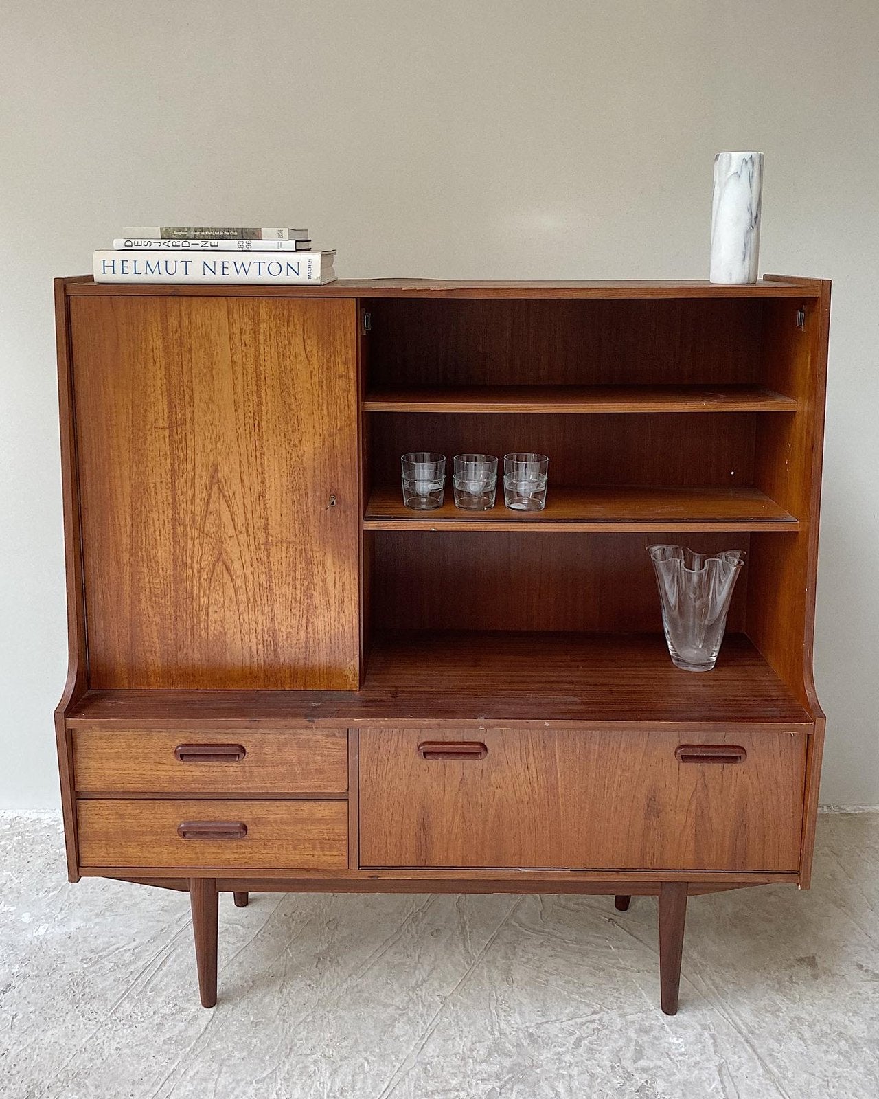 Vintage Highboard Wandkast Deens Design, Huis en Inrichting, Ophalen, Zo goed als nieuw, Minder dan 150 cm, Minder dan 100 cm