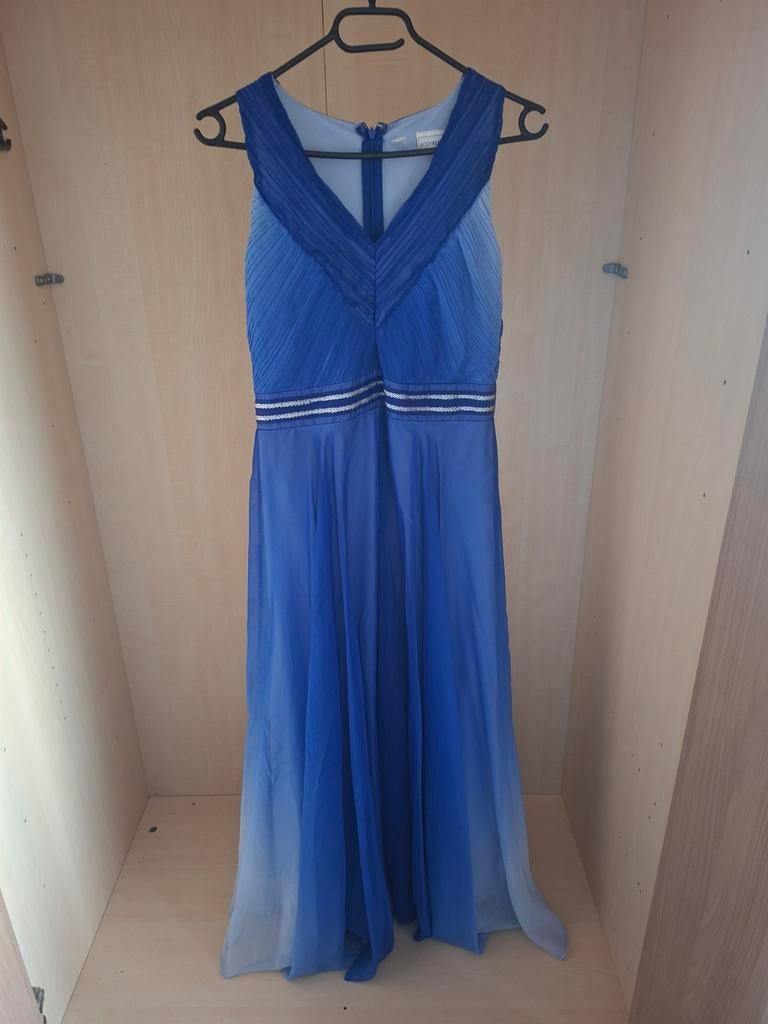 Elegante blauwe galajurk - Maat XS, Kleding | Dames, Gelegenheidskleding, Zo goed als nieuw, Galajurk, Maat 34 (XS) of kleiner