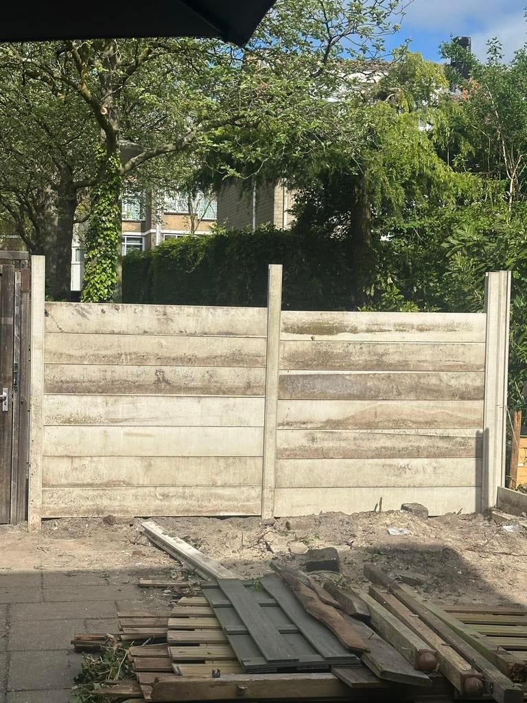 Betonnen schuttingdelen, Tuin en Terras, Schuttingen, Ophalen, Overige materialen, 3 tot 6 meter, 1 tot 2 meter