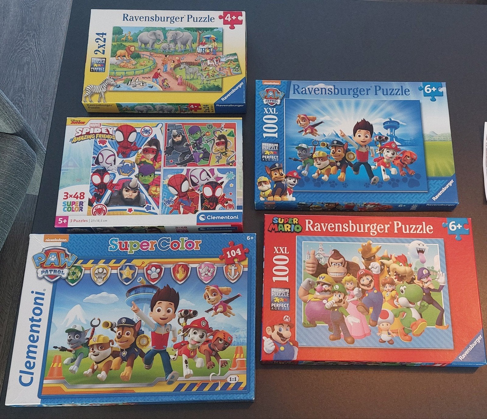 Set van 5 complete en hele puzzels (4+ 5+ en 6+), Ophalen, 10 tot 50 stukjes, Zo goed als nieuw