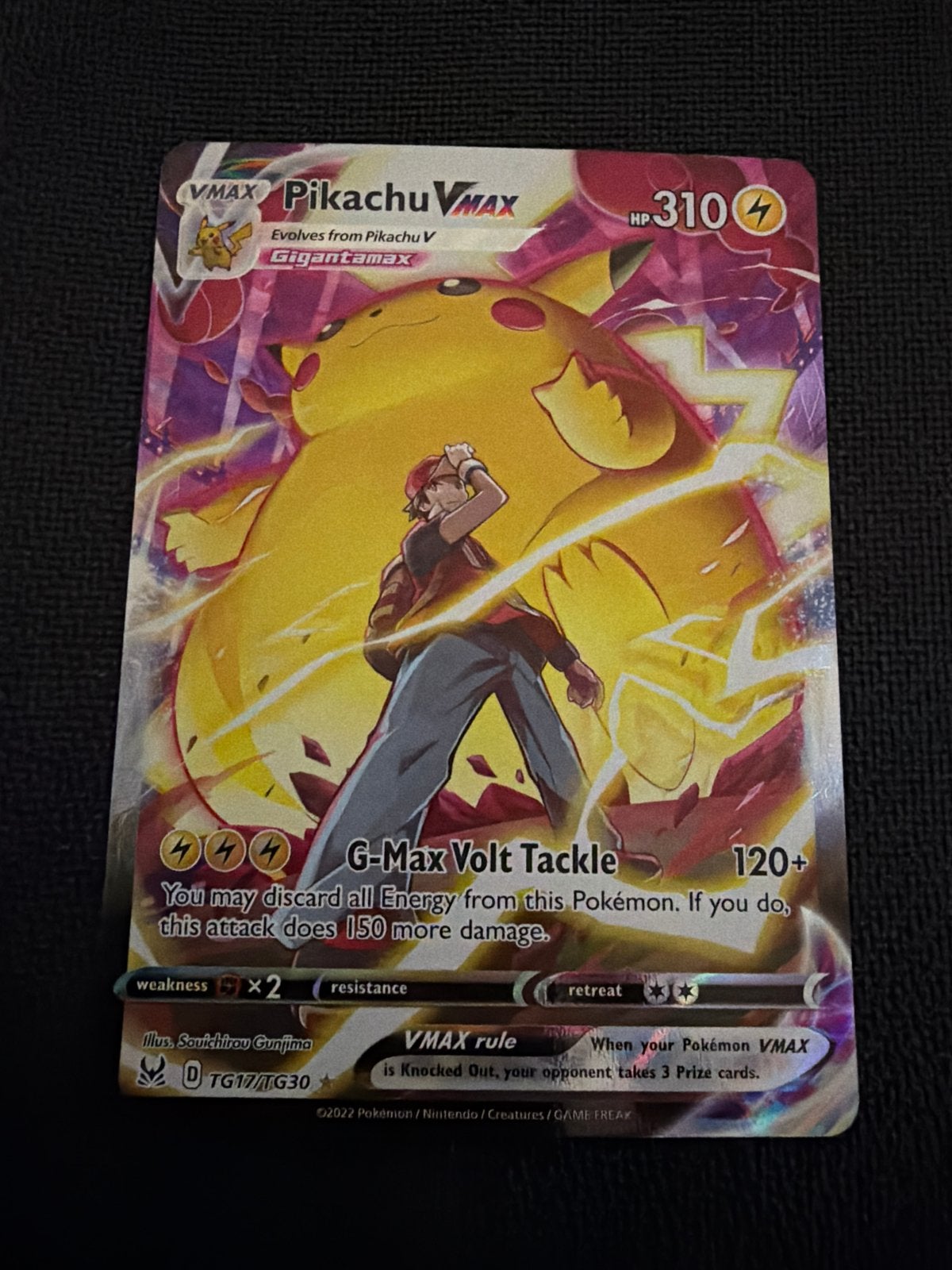 Pikachu VMAX Lost Origin TG17/TG30 Pokémon Kaart, Ophalen of Verzenden, Zo goed als nieuw, Losse kaart, Foil