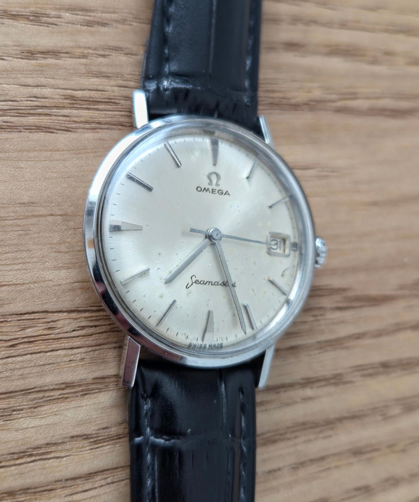 Omega seamaster heren, Sieraden, Tassen en Uiterlijk, Horloges | Heren, Ophalen, Staal, Leer, Omega