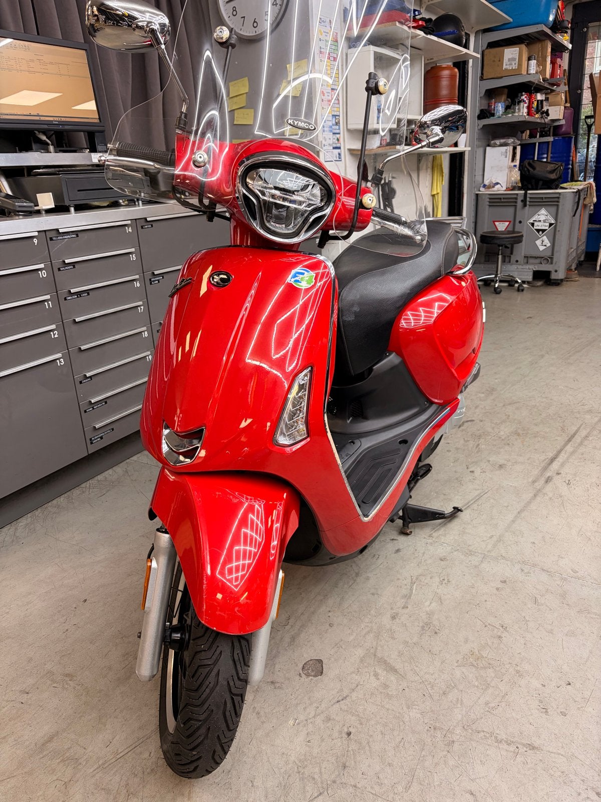Kymco Like 50 scooter, 2019 rood, Fietsen en Brommers, Scooters | Kymco, Ophalen, Gebruikt, Overige modellen, Maximaal 45 km/u