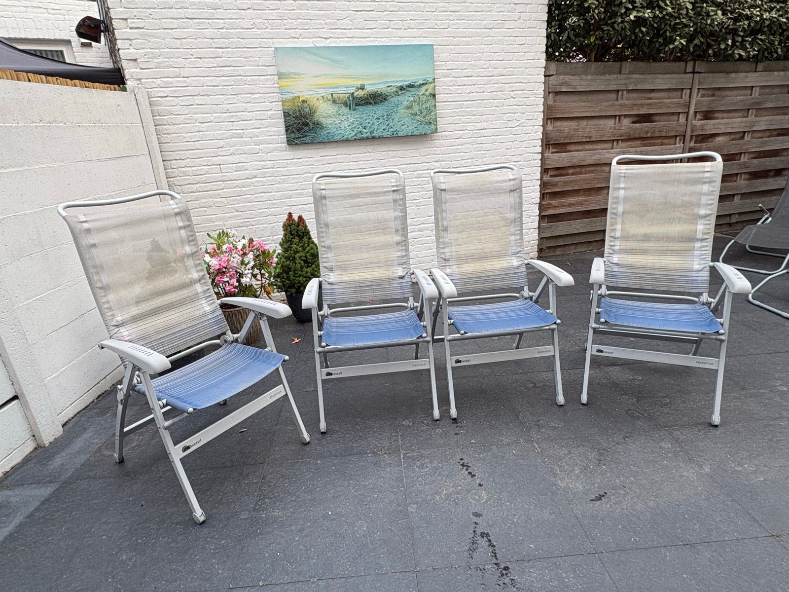 4 Dukdalf aluminium campingstoelen, Ophalen, Gebruikt, Campingstoel
