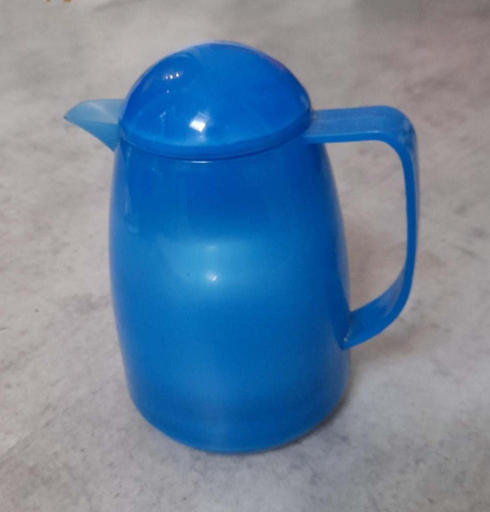 Thermoskan 20 cm hoog (voor een lekker bakkie onderweg), Ophalen of Verzenden, Zo goed als nieuw, Blauw