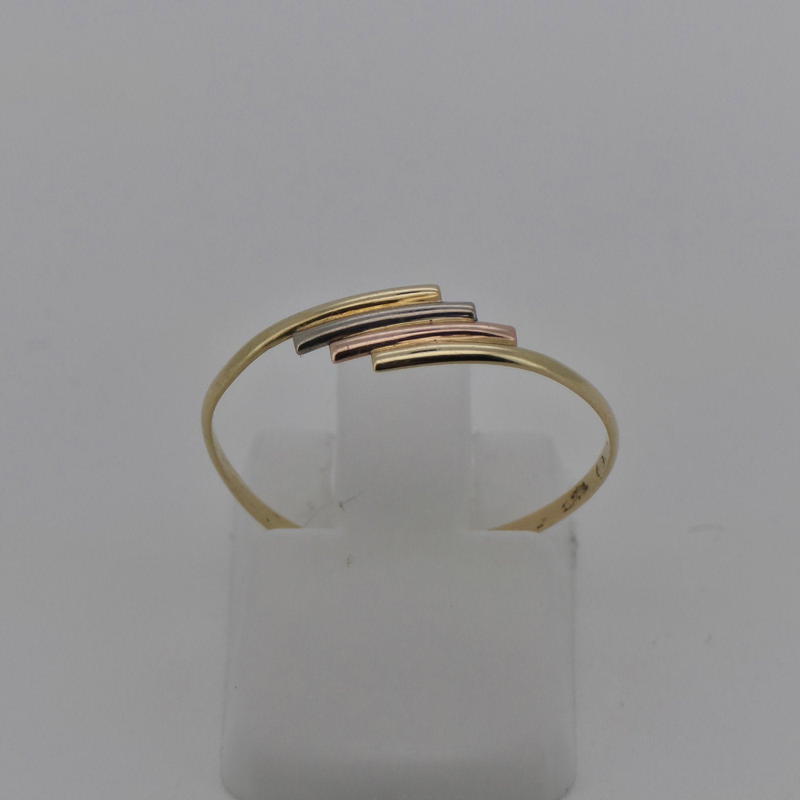 Gouden Tri-Color Ring 14k (585) Maat 18,5, Sieraden, Tassen en Uiterlijk, Ringen, 18 tot 19, Ophalen of Verzenden, Zo goed als nieuw