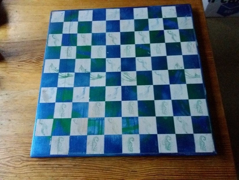 Kunstzinnig Dambord, Een of twee spelers, Ophalen of Verzenden, Zo goed als nieuw