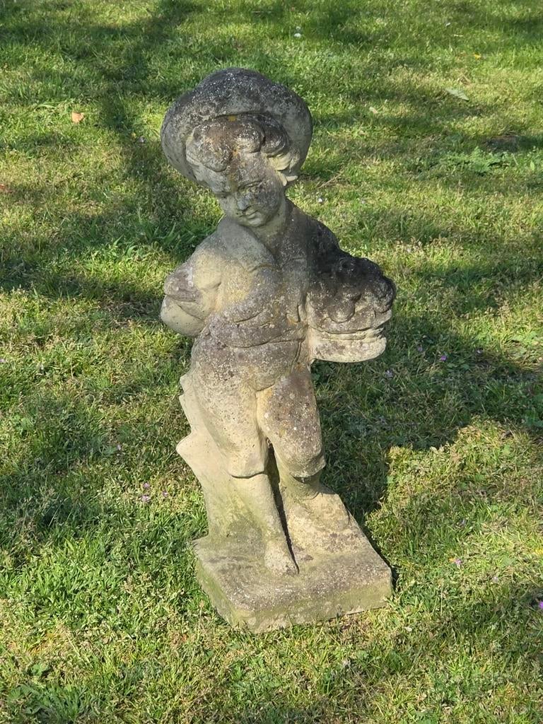 Mooi verweerde stenen tuinbeeld, Tuin en Terras, Tuinbeelden, Ophalen, Gebruikt, Steen