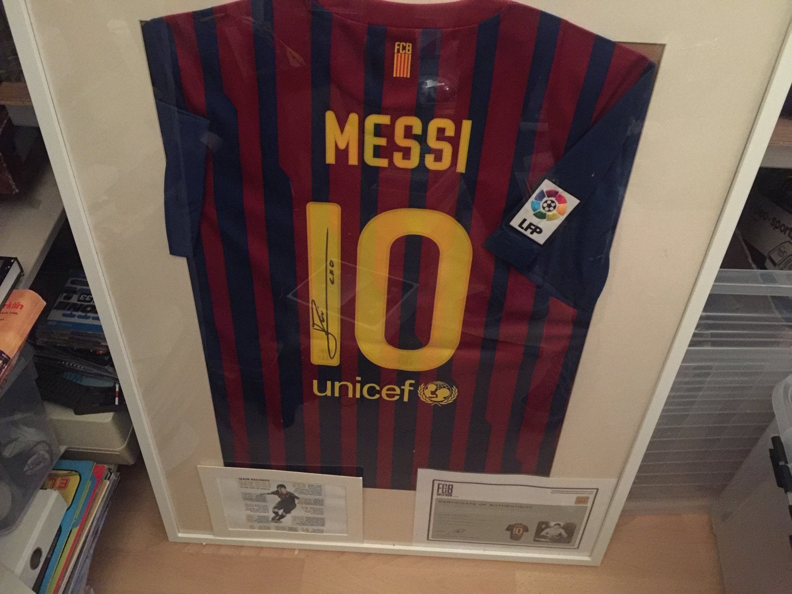Lionel messi gesigneerd shirt Barcelona 2011/12 coa, Ophalen, Zo goed als nieuw, Buitenlandse clubs, Shirt