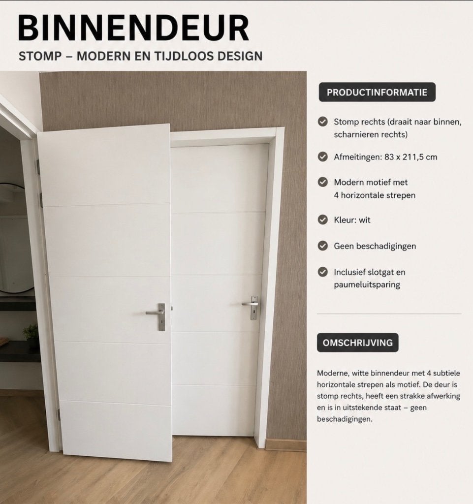 Berkvens Stompe binnendeuren, Ophalen, 215 cm of meer, Binnendeur, Zo goed als nieuw