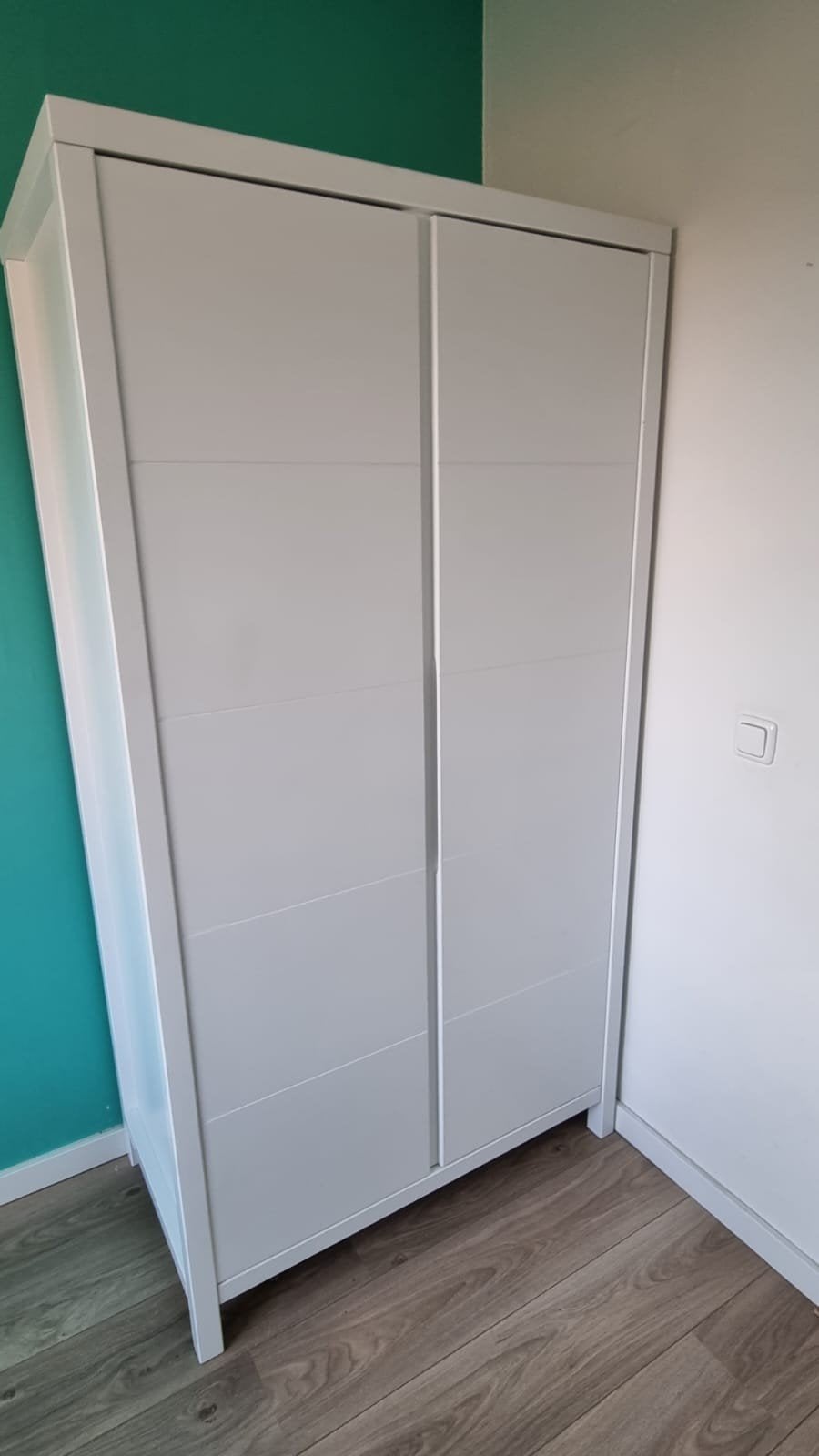 Witte kledingkast 2-deurs - Europe Baby Atlantic, Ophalen, Met deur(en), Nieuw, 50 tot 100 cm