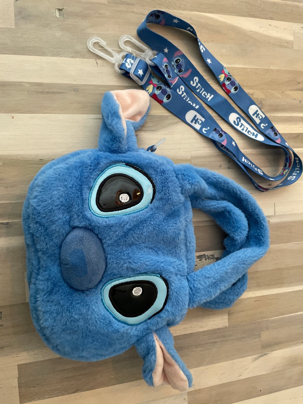 Disney Stitch Pluche Tasje met Nekkoord, Ophalen of Verzenden, Zo goed als nieuw, Blauw, Schoudertasje