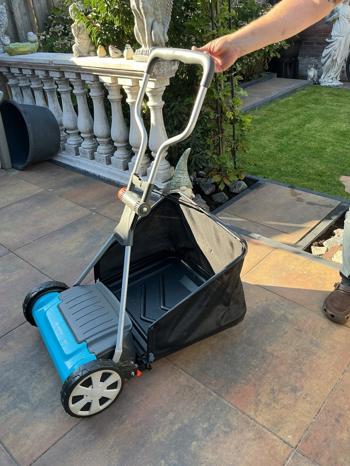 Gardena Handgrasmaaier 400 C met opvangzak, Tuin en Terras, Ophalen, Handgrasmaaier, Zo goed als nieuw, Opvangzak