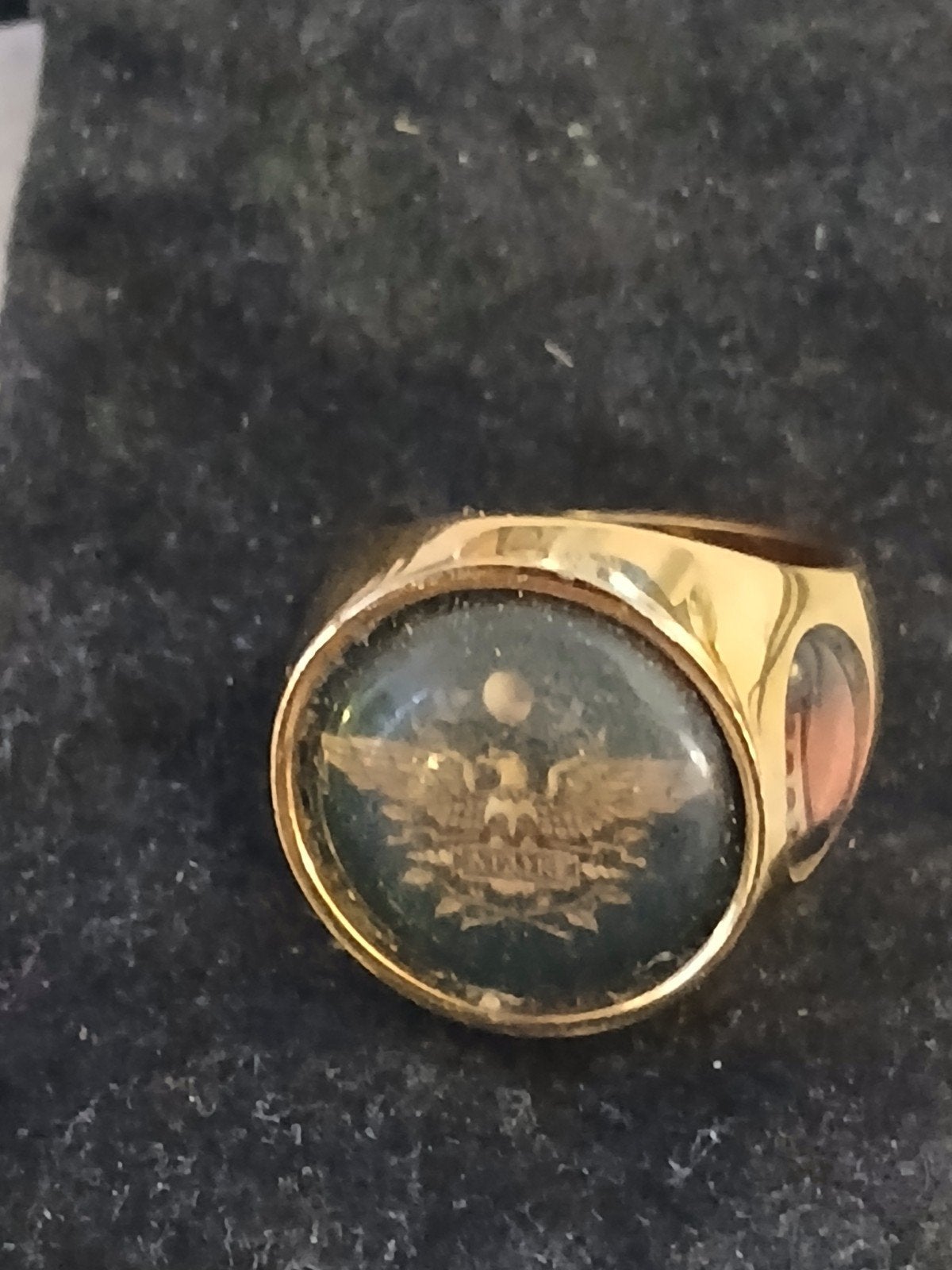 verguld zilveren adelaarring, Sieraden, Tassen en Uiterlijk, 20 of groter, Heer, Ophalen of Verzenden, Zo goed als nieuw