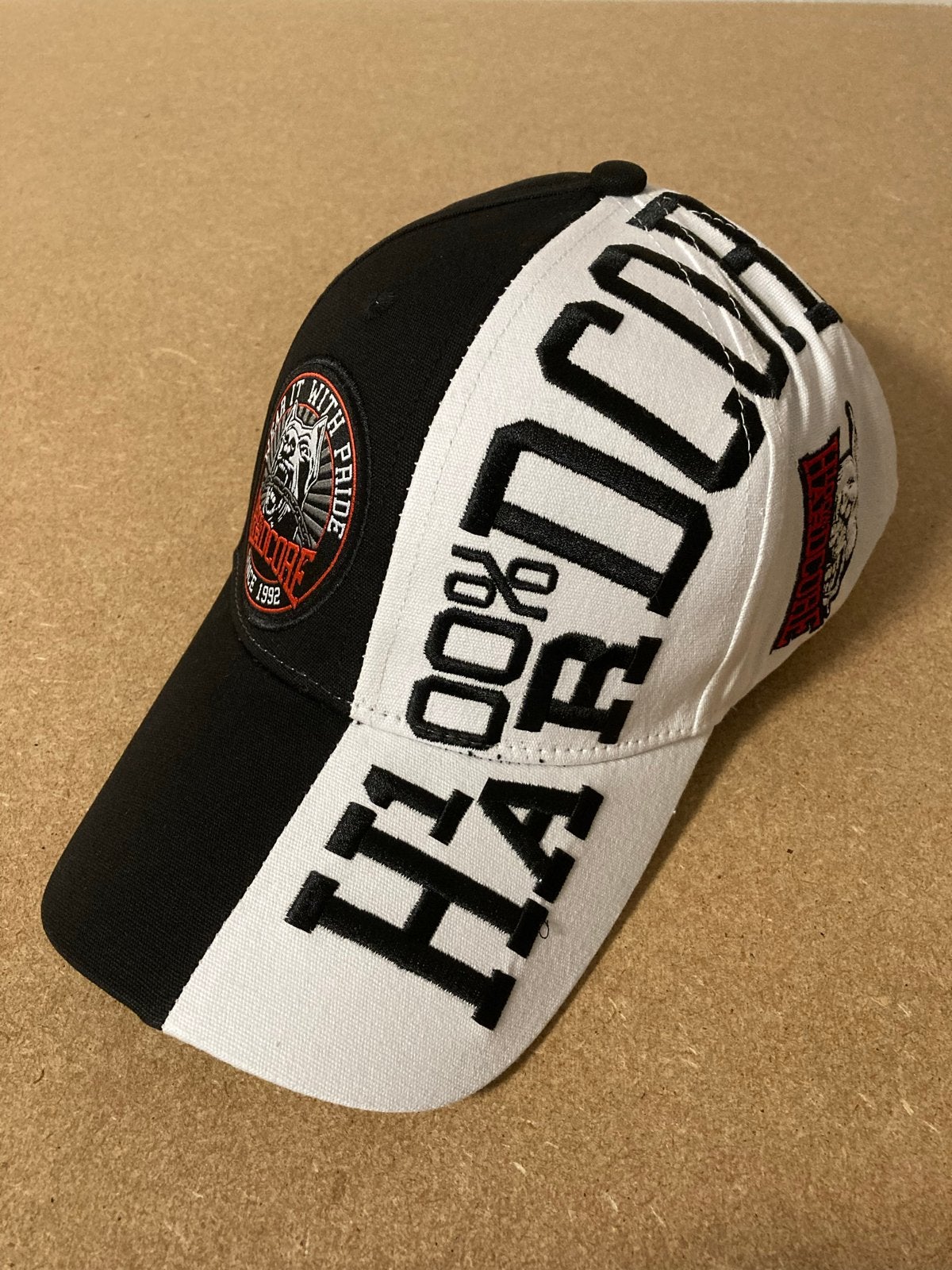 Hardcore Cap Zwart Wit Rood, Verzenden, Nieuw, One size fits all, Pet