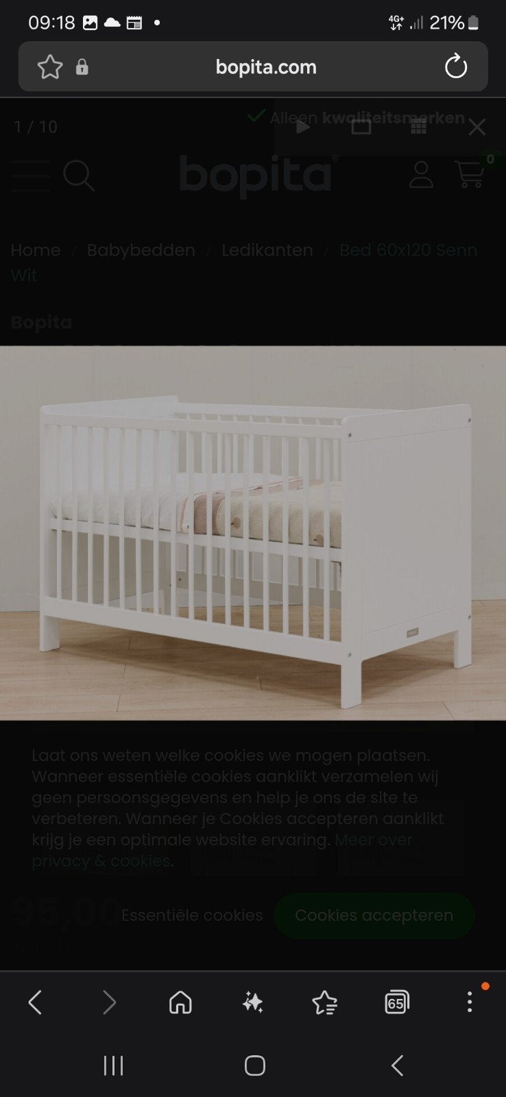 Wit Ledikant Bopita, Ophalen, Zo goed als nieuw, Ledikant