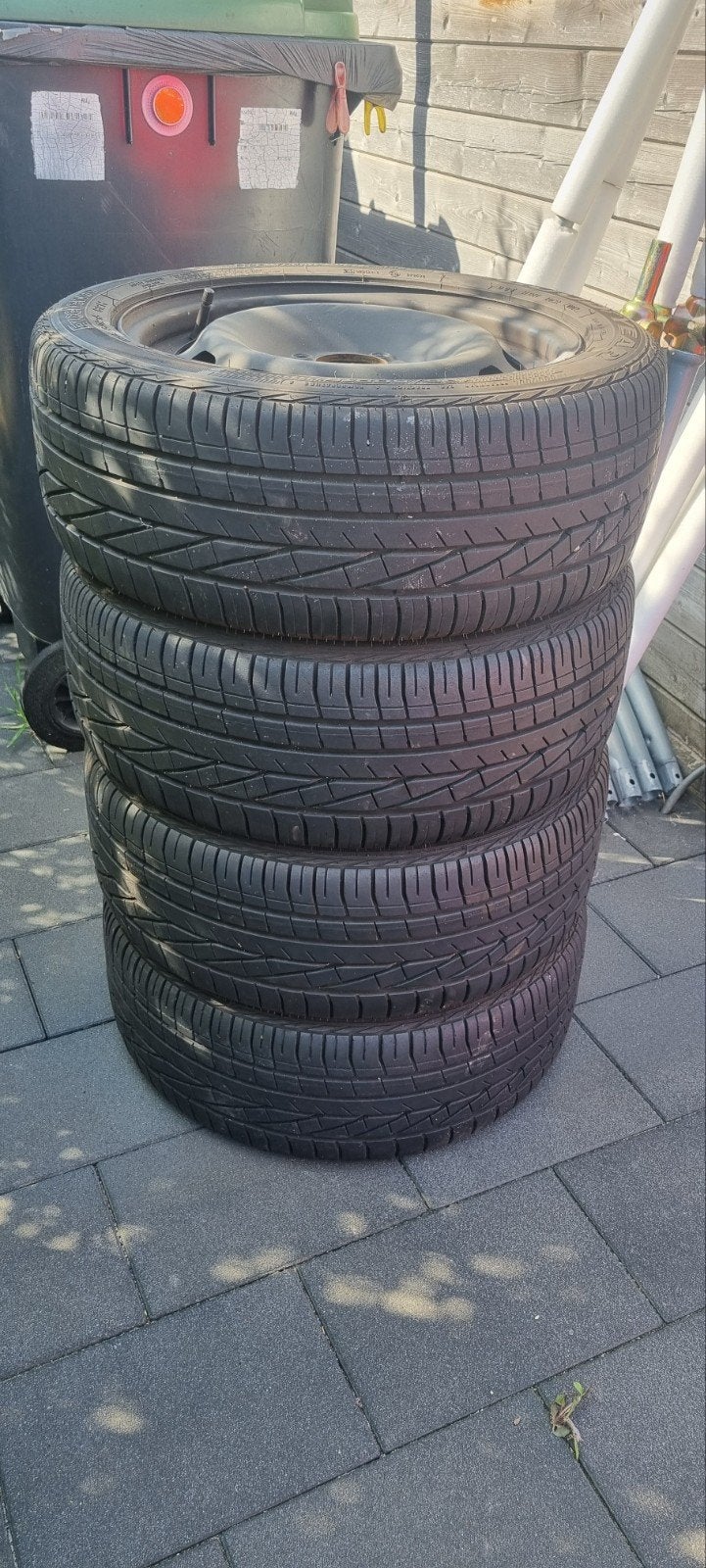Stalen velgen met zomerbanden Ford, Ophalen, Gebruikt, 15 inch, Velg(en)