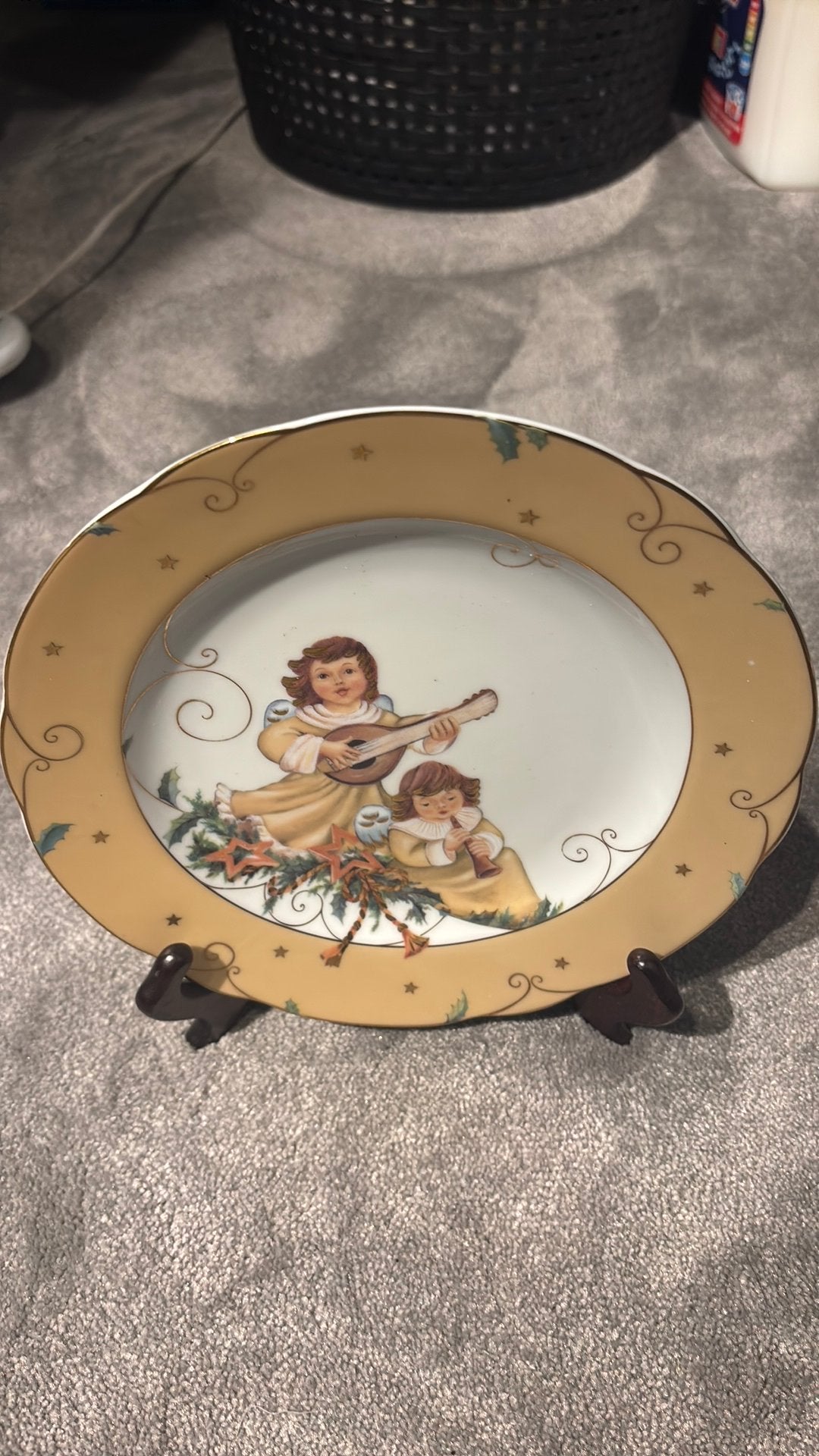 Groot Vintage Goebel Porseleinen Kerstbord (22 cm) – Engelen, Ophalen of Verzenden, Nieuw