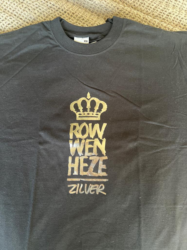 Rowwen Hèze Zilver T-shirt Zwart M, Ophalen of Verzenden, Zo goed als nieuw, Maat 48/50 (M), Zwart