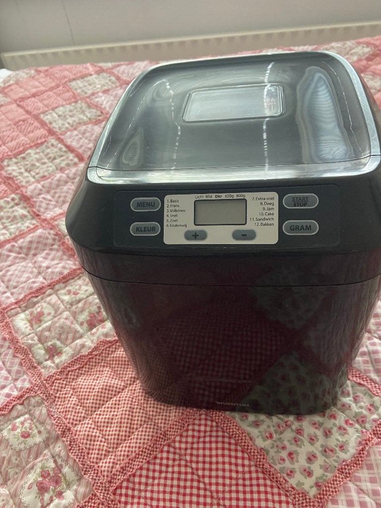 Broodbakmachine - Zwart BM55 van Inventum, Met timer, Gebruikt, 800 tot 1200 gram deeg, Ophalen of Verzenden