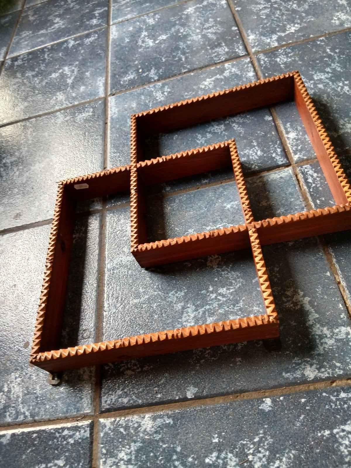 houten wandplank, tramp art, Ophalen of Verzenden