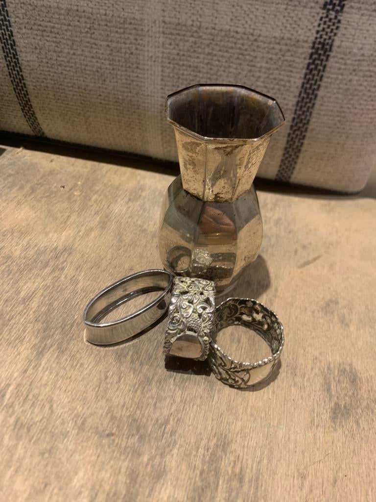 antique silverware, Huis en Inrichting, Woonaccessoires | Kandelaars en Kaarsen, Ophalen, Overige kleuren, Zo goed als nieuw, Minder dan 25 cm