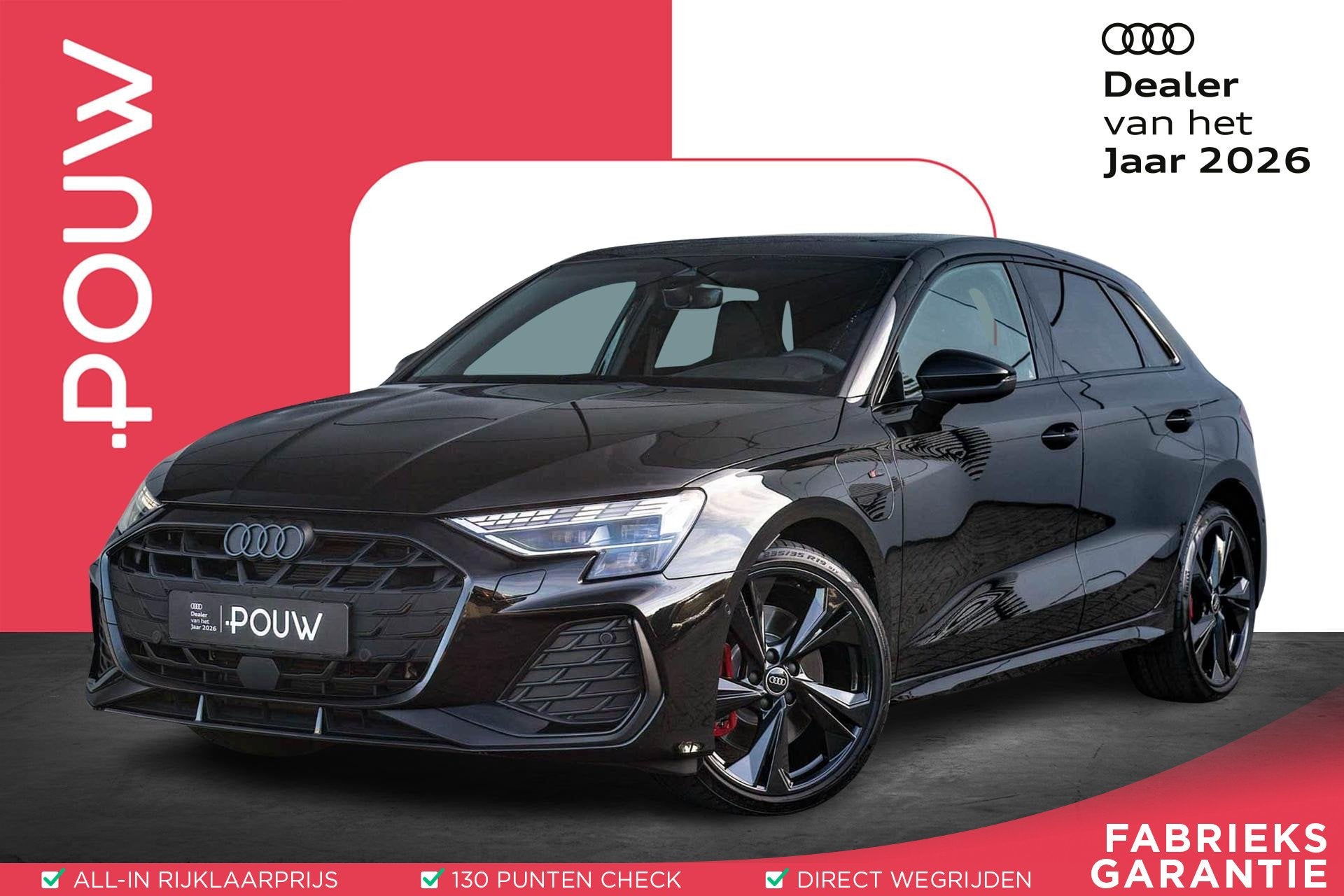 Audi A3 Sportback 45 TFSIe 272pk S edition Competition | Pan, Auto's, 12 maanden, 4 cilinders, 150 min, Hybride Elektrisch/Benzine