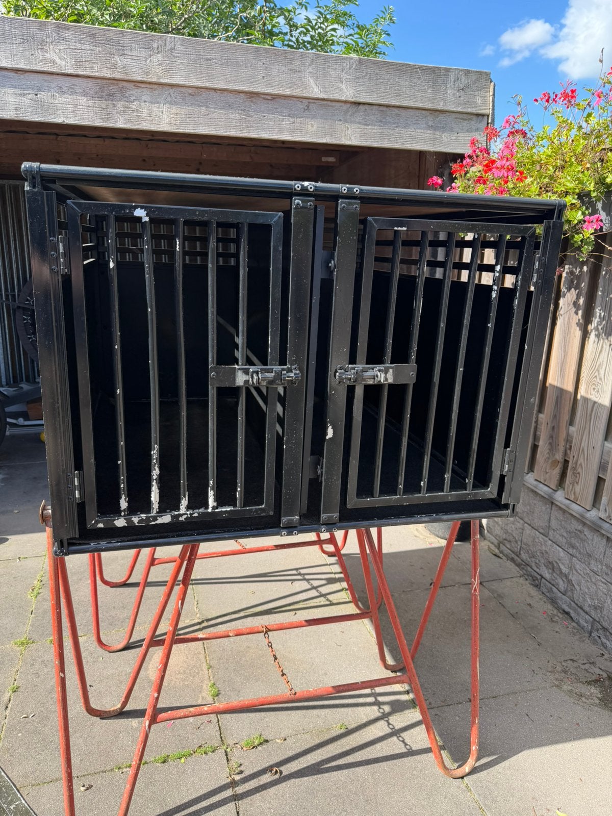 Dubbele hondenkennel/ transportbox, Ophalen of Verzenden, Zo goed als nieuw, 110 cm of meer, 100 cm of meer